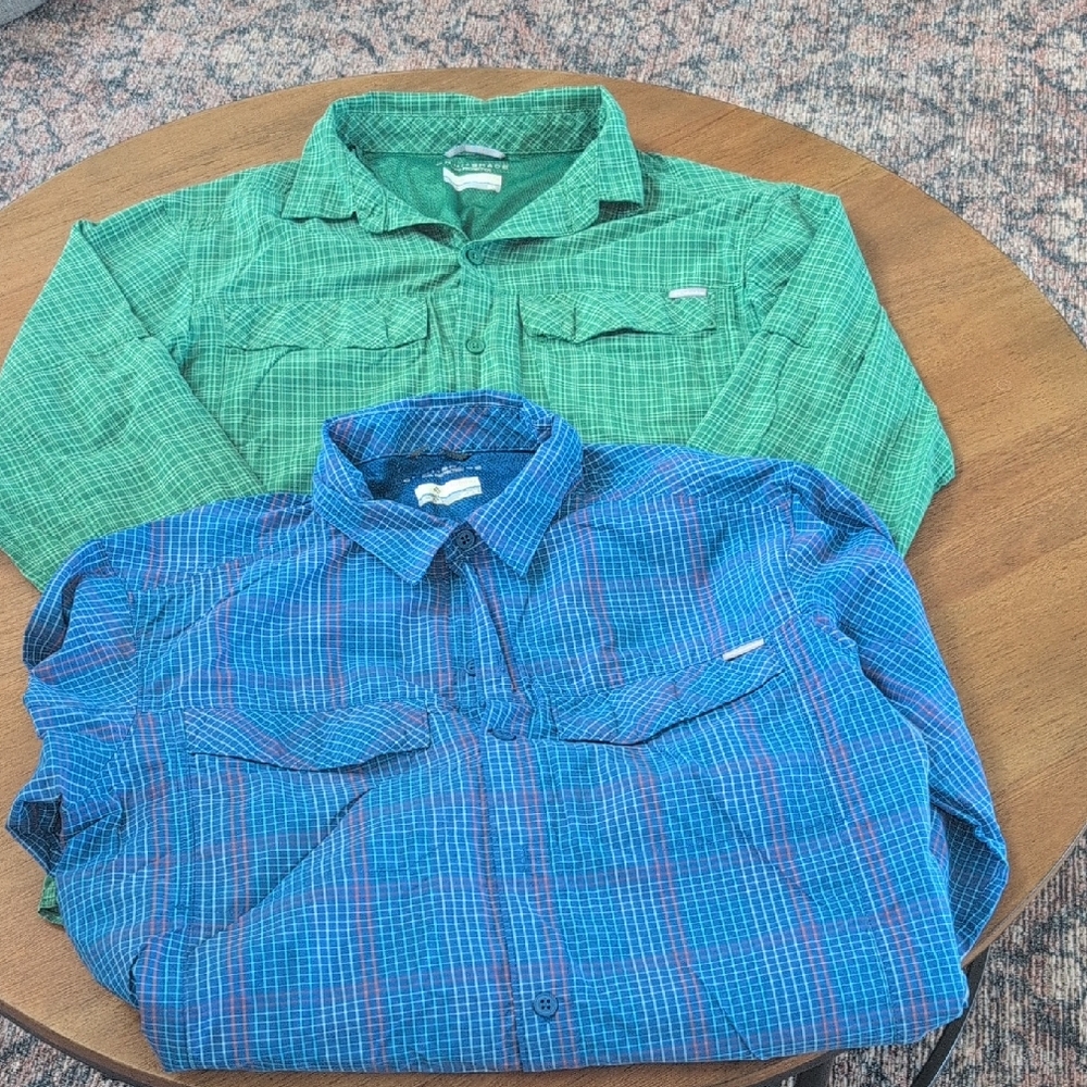 Omni shade Columbia Green and Blue Checkered Shirts